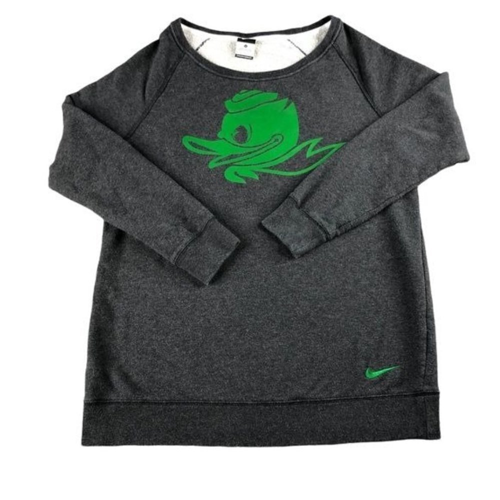 Nike Oregon Ducks Puddles Logo Long Sleeve Raglan Sweatshirt, Womens Sz Small